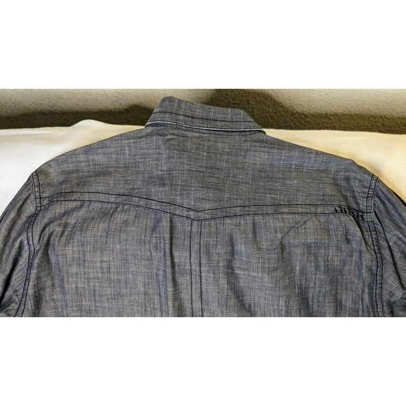 7 Diamonds Button Down Shirt Mens XL Gray Cotton Flip Cuff Paisley - Picture 7 of 10